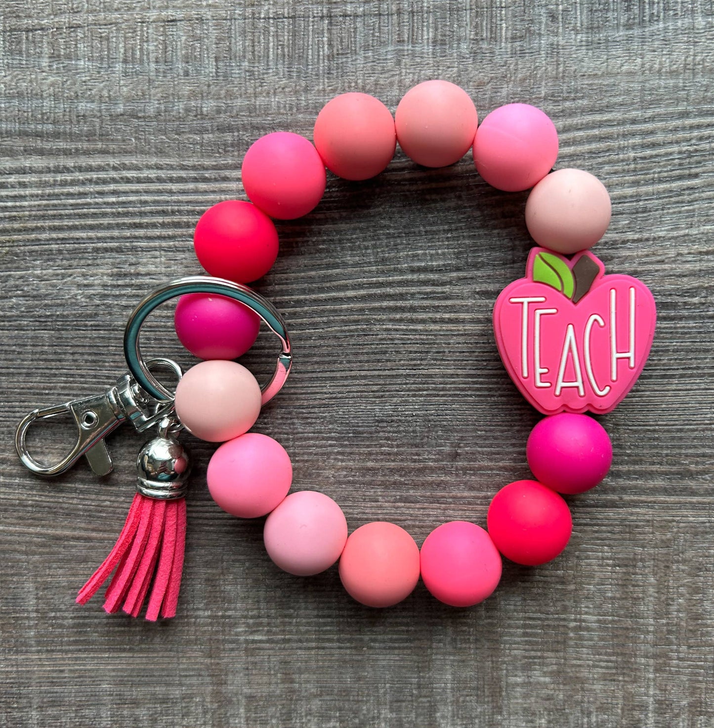 Apple Colorful Teacher Wristlet Keychain PP104