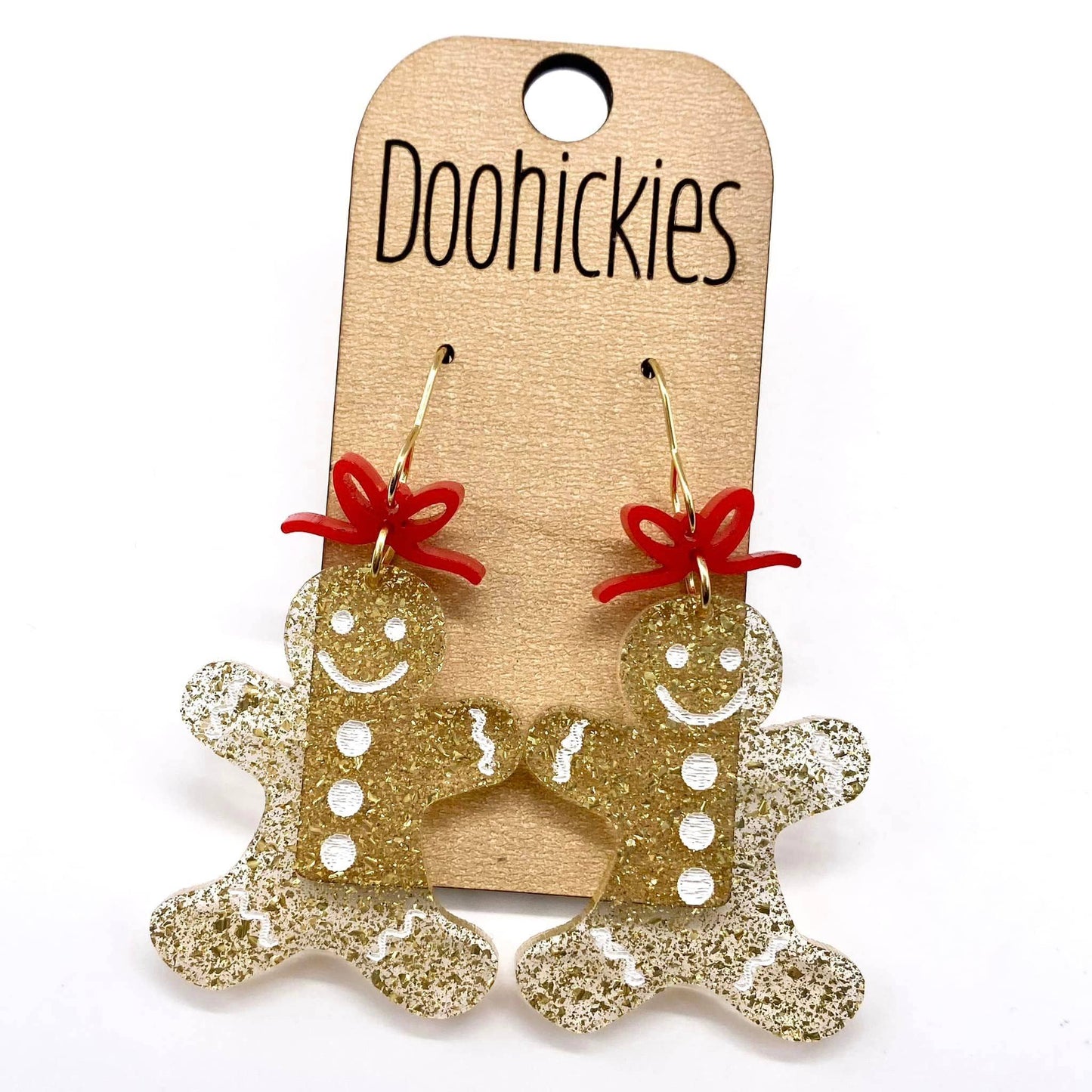 2" Red Bow and Gingerbread Dangles PP103
