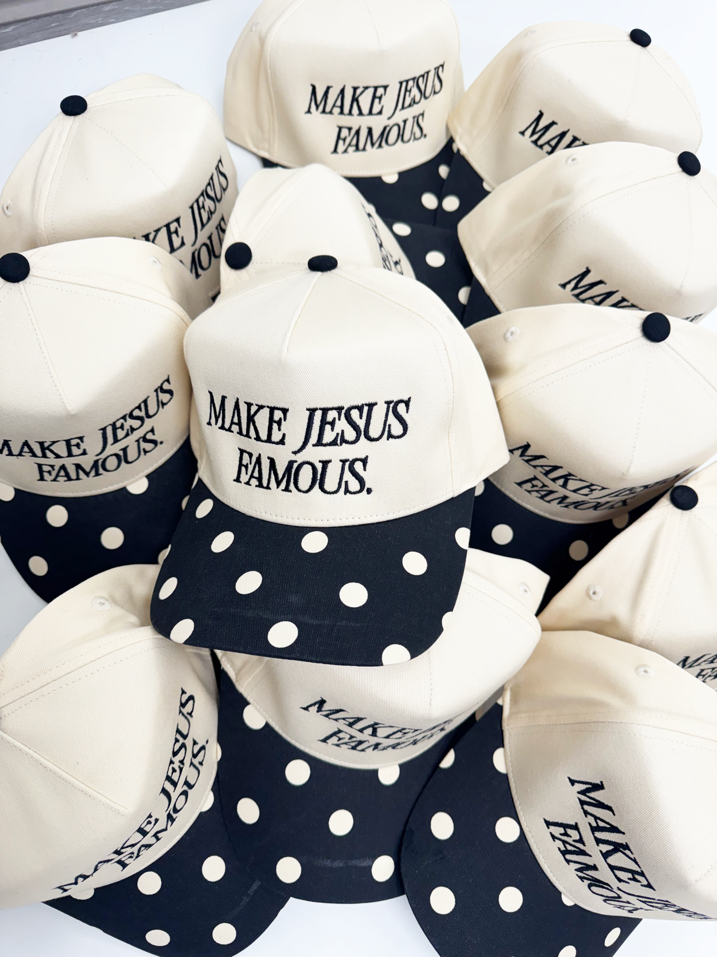 Make Jesus Famous Polka Dot Hat PP129