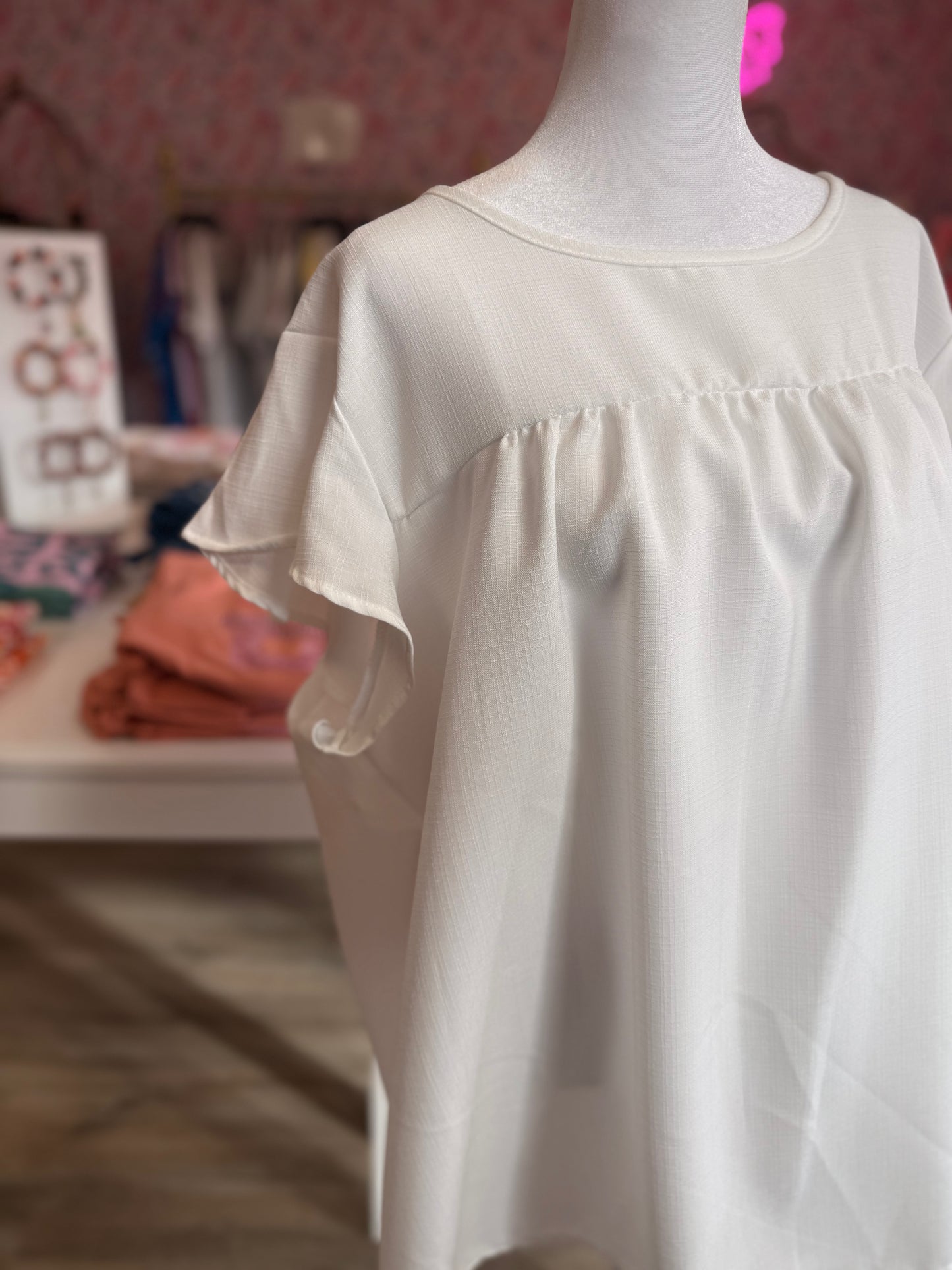 Haptics White Flowy Blouse PP087