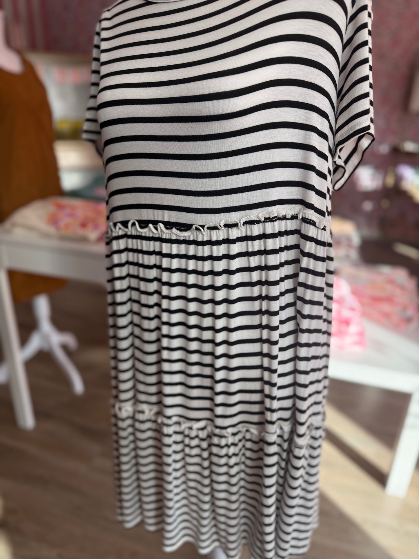 Hemish Striped Ruffle Dress PP0202