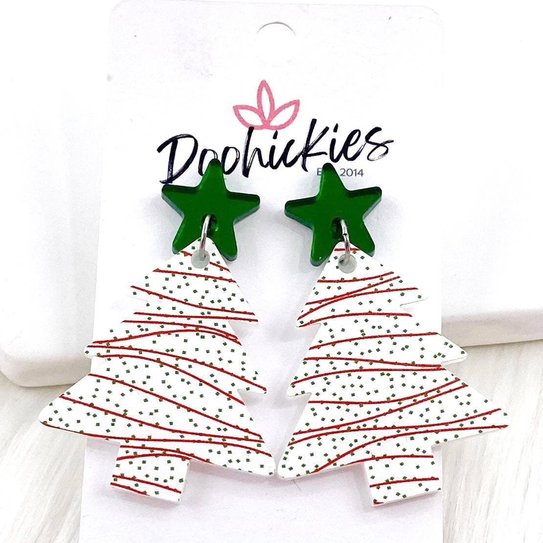 2" Green Star & Festive Tree Acrylic Dangles PP101