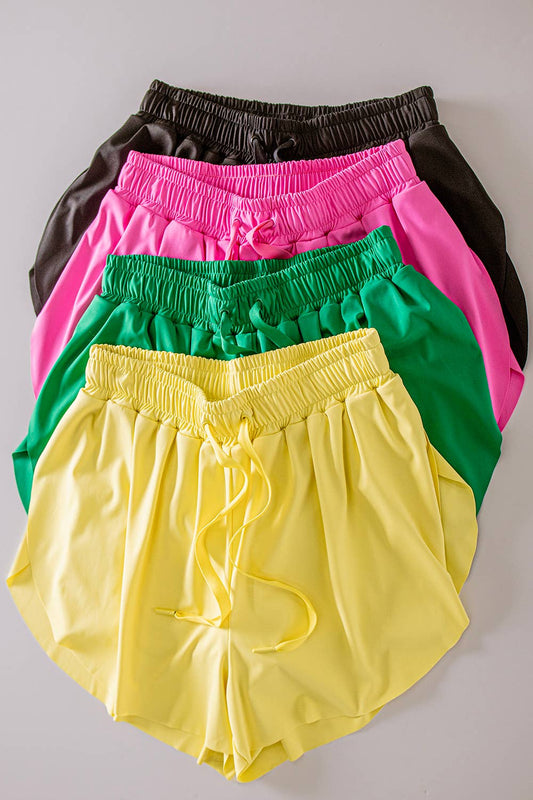 NP70872-Side Overlap Activewear Shorts W/ Shorts Lining