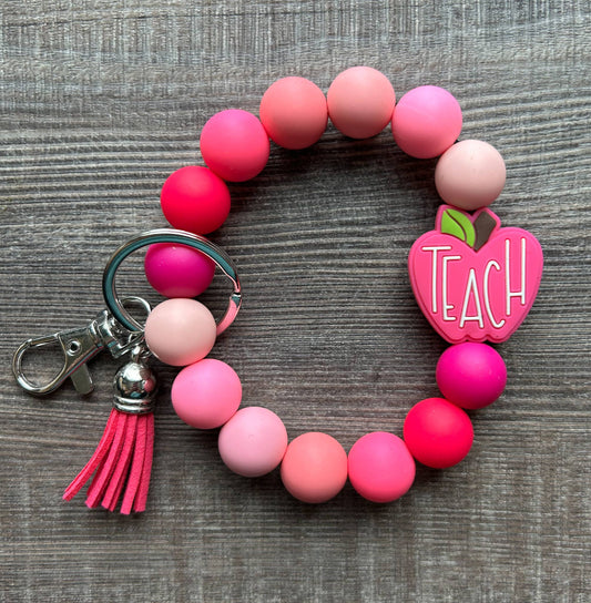 Apple Colorful Teacher Wristlet Keychain PP104