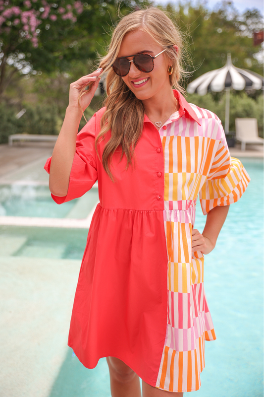 New To Town Dress, Coral PP138