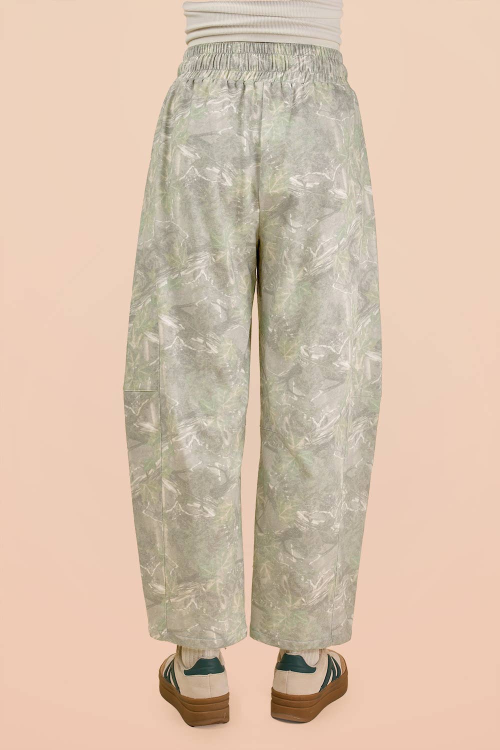 Camo Print Casual Knit Barrel Pants PP127