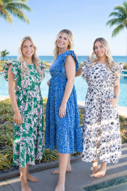 Blue Floral Tiered Dress PP155