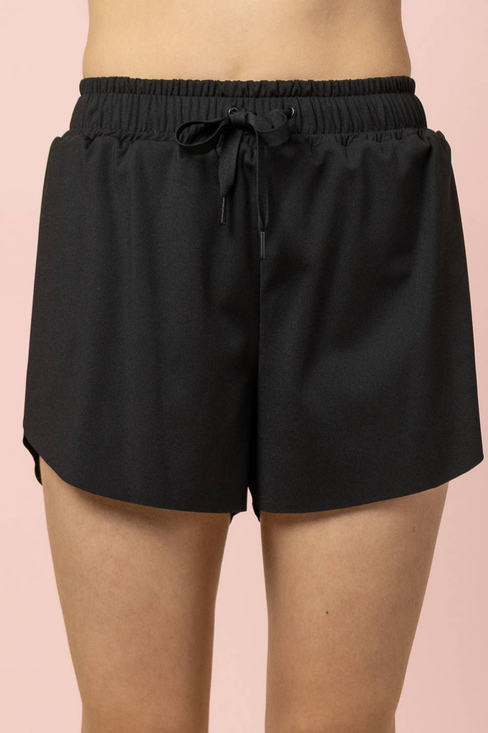 NP70872-Side Overlap Activewear Shorts W/ Shorts Lining