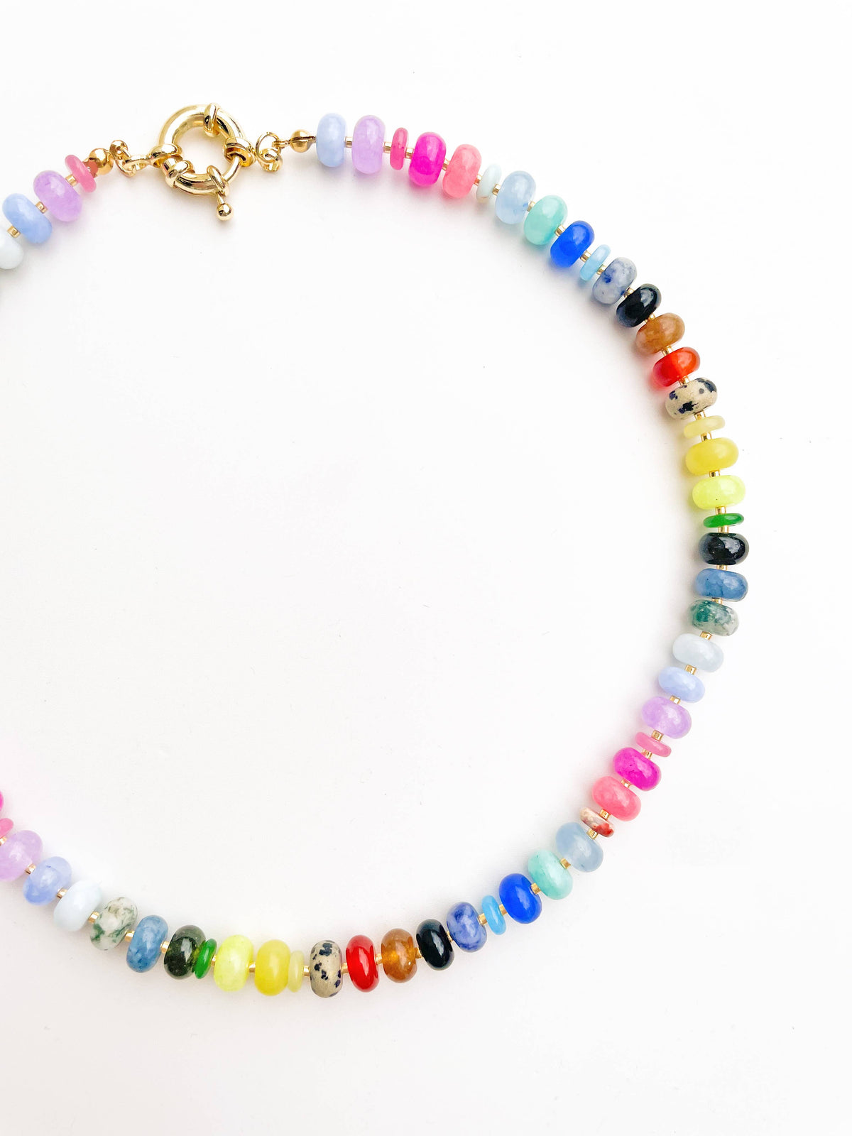 Color Theory - Rainbow Gemstone Bead Necklace PP167