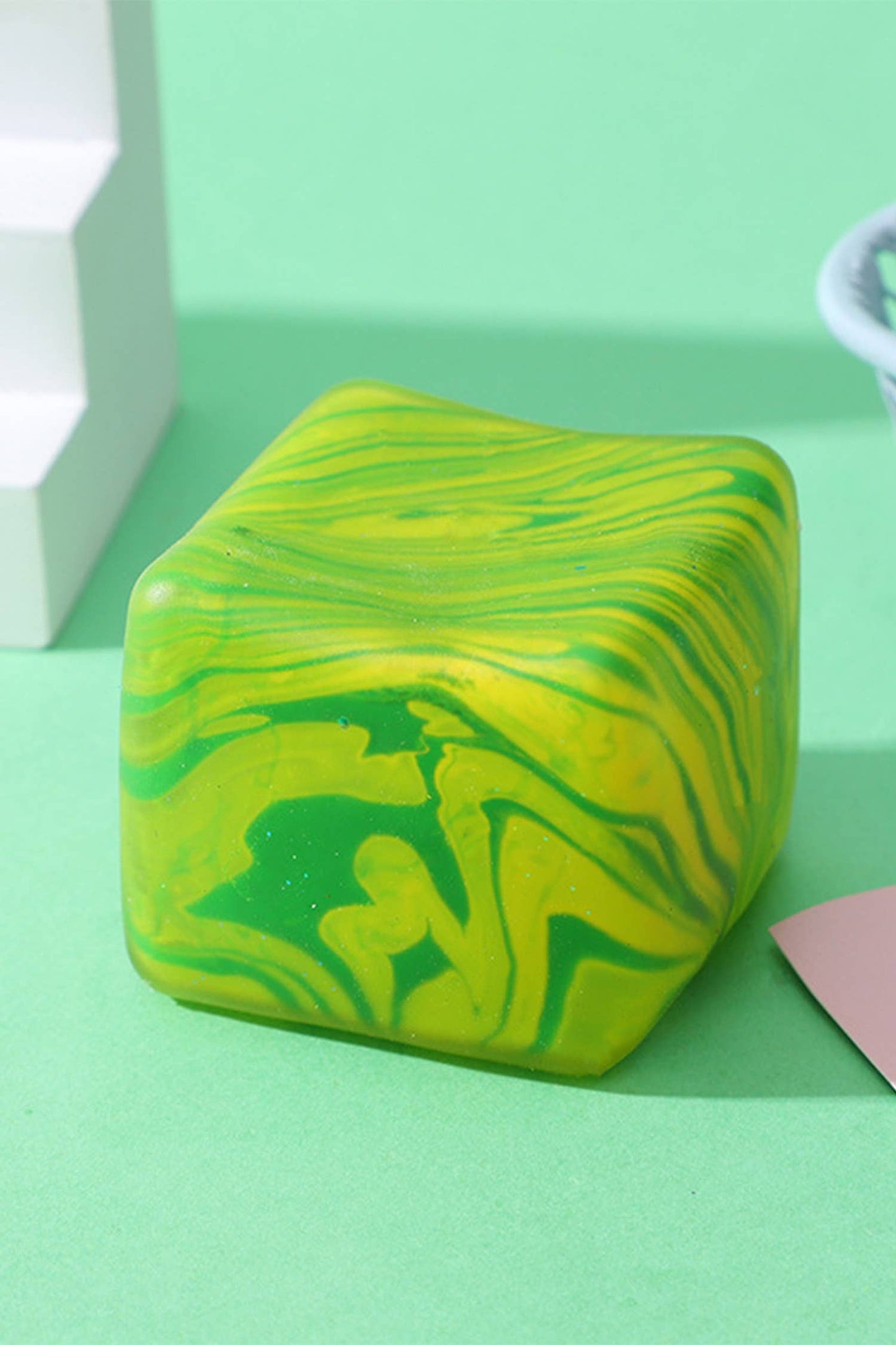 Glitter Cube Stress Relief Squeeze Toy