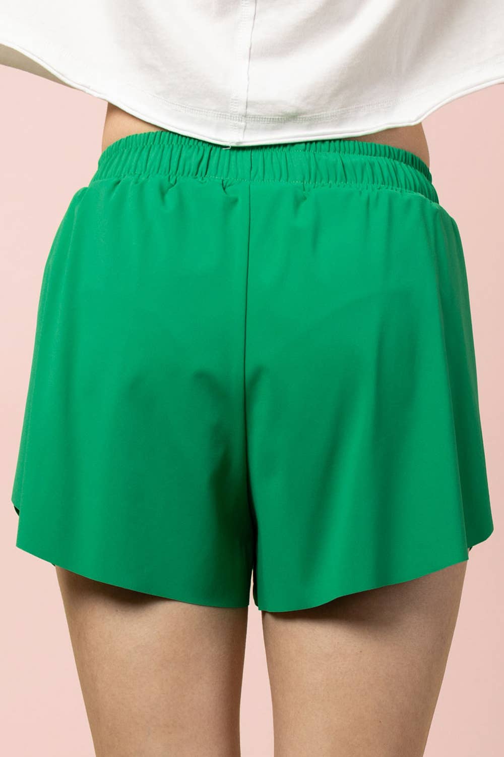 NP70872-Side Overlap Activewear Shorts W/ Shorts Lining