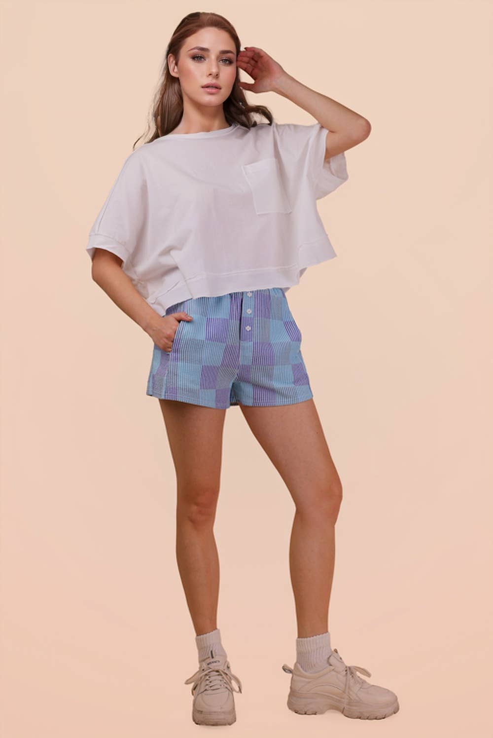 NP70735-Striped & Checker Boxer Shorts PP159