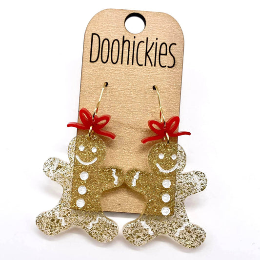 2" Red Bow and Gingerbread Dangles PP103