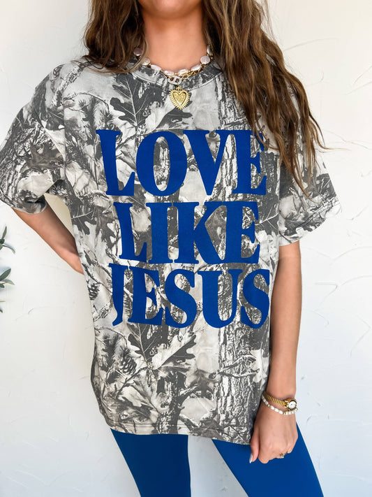 Love Like Jesus Tee - Grey Camo PP169