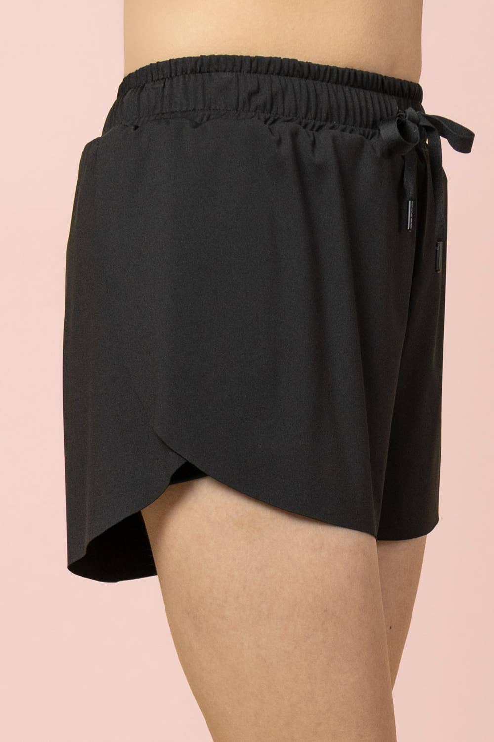 NP70872-Side Overlap Activewear Shorts W/ Shorts Lining