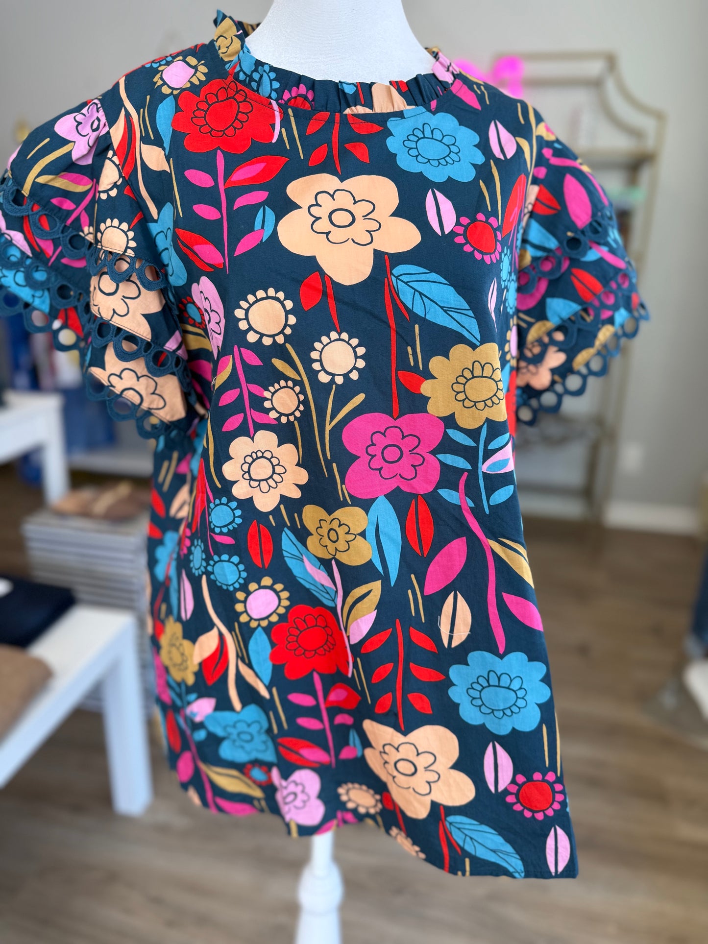 Floral Ruffle Sleeved Blouse RR013