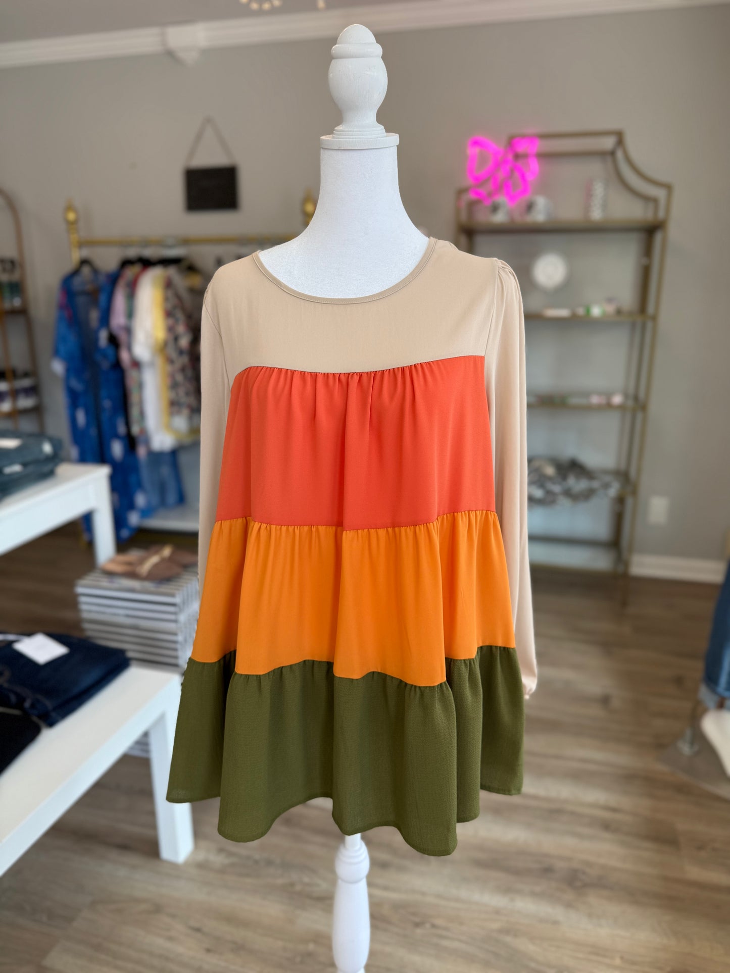 Tri-Colored Fall Blouse PP0016