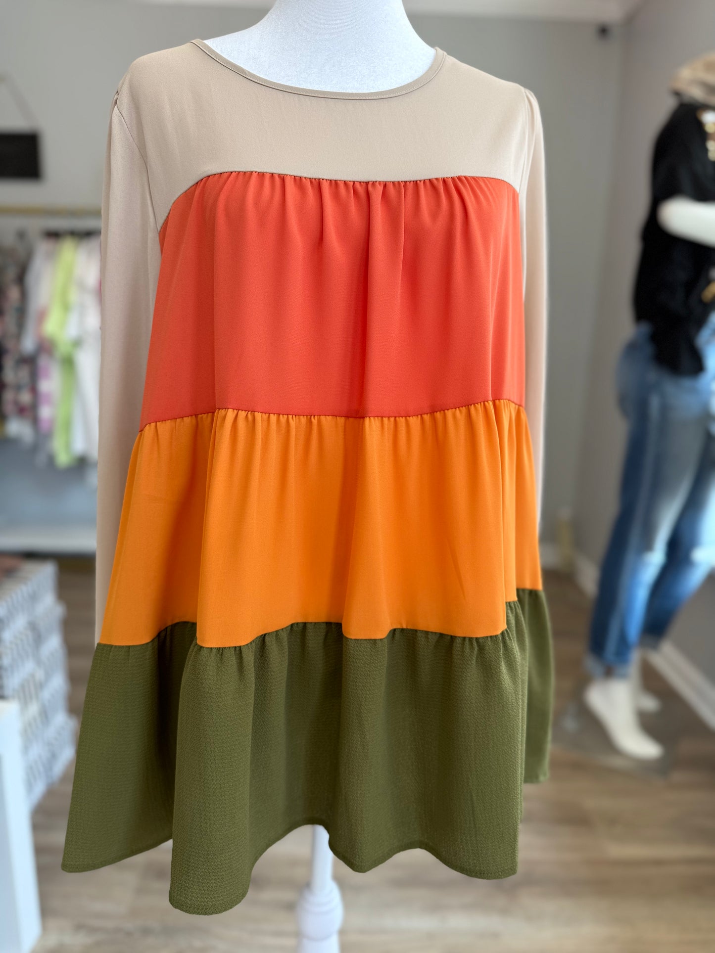 Tri-Colored Fall Blouse PP0016