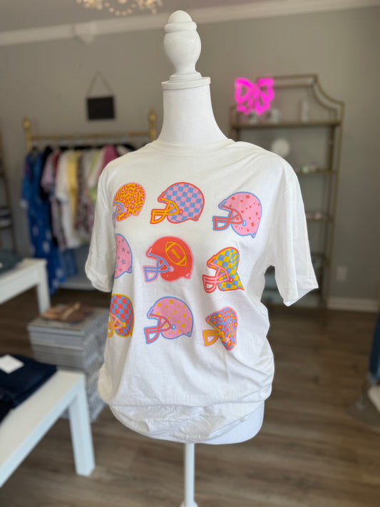 Multi-Colored Football Helmet Tee RR022