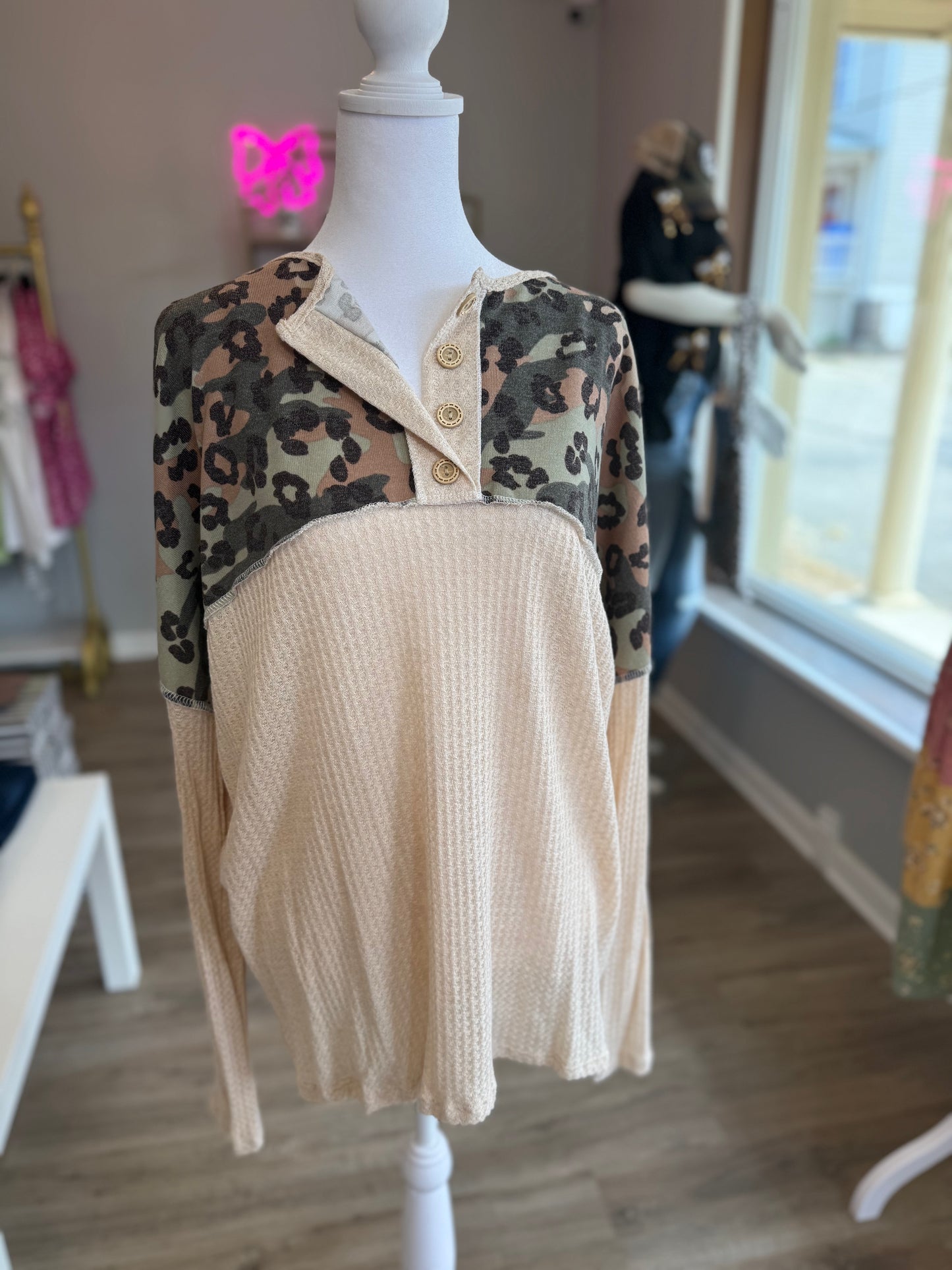 Camoflauge Long Sleeve Blouse PP026