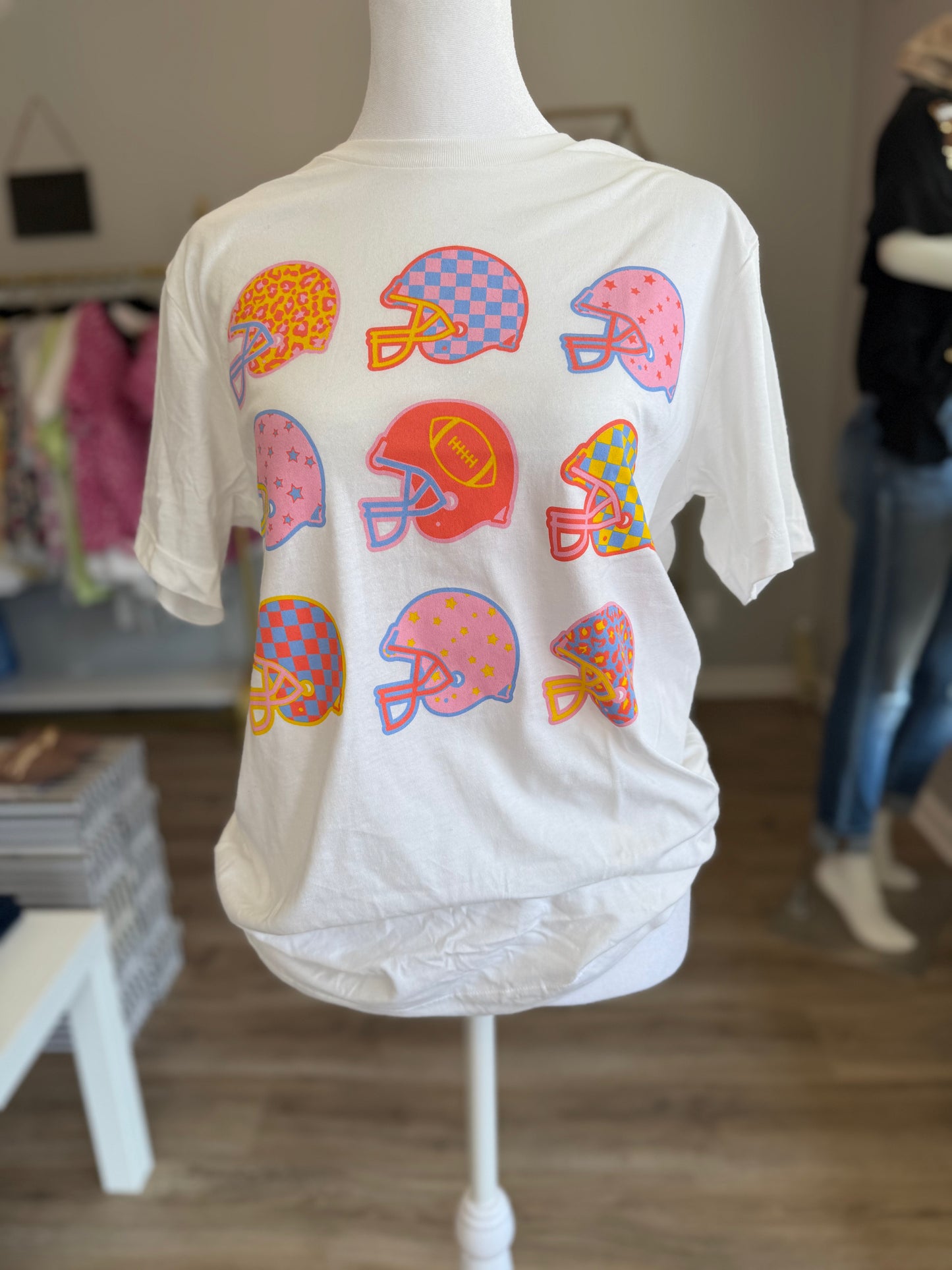 Multi-Colored Football Helmet Tee RR022