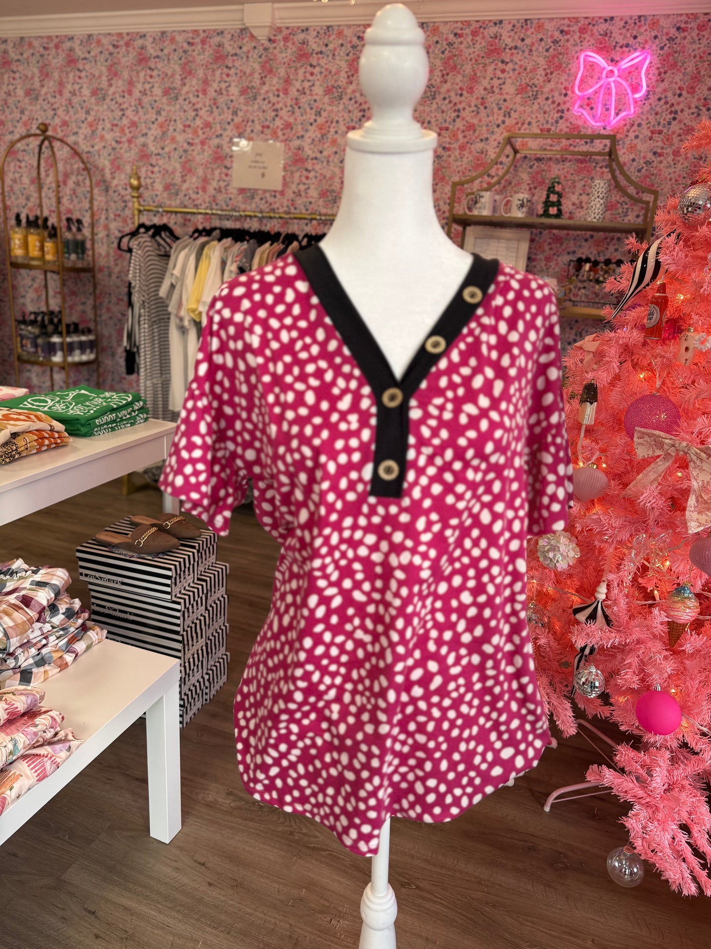 Pink Dotted Blouse PP089