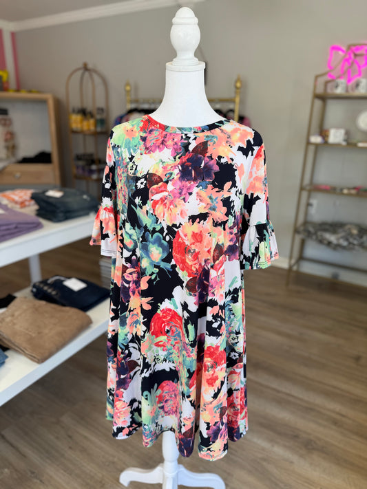 Floral Navy Dress PP038