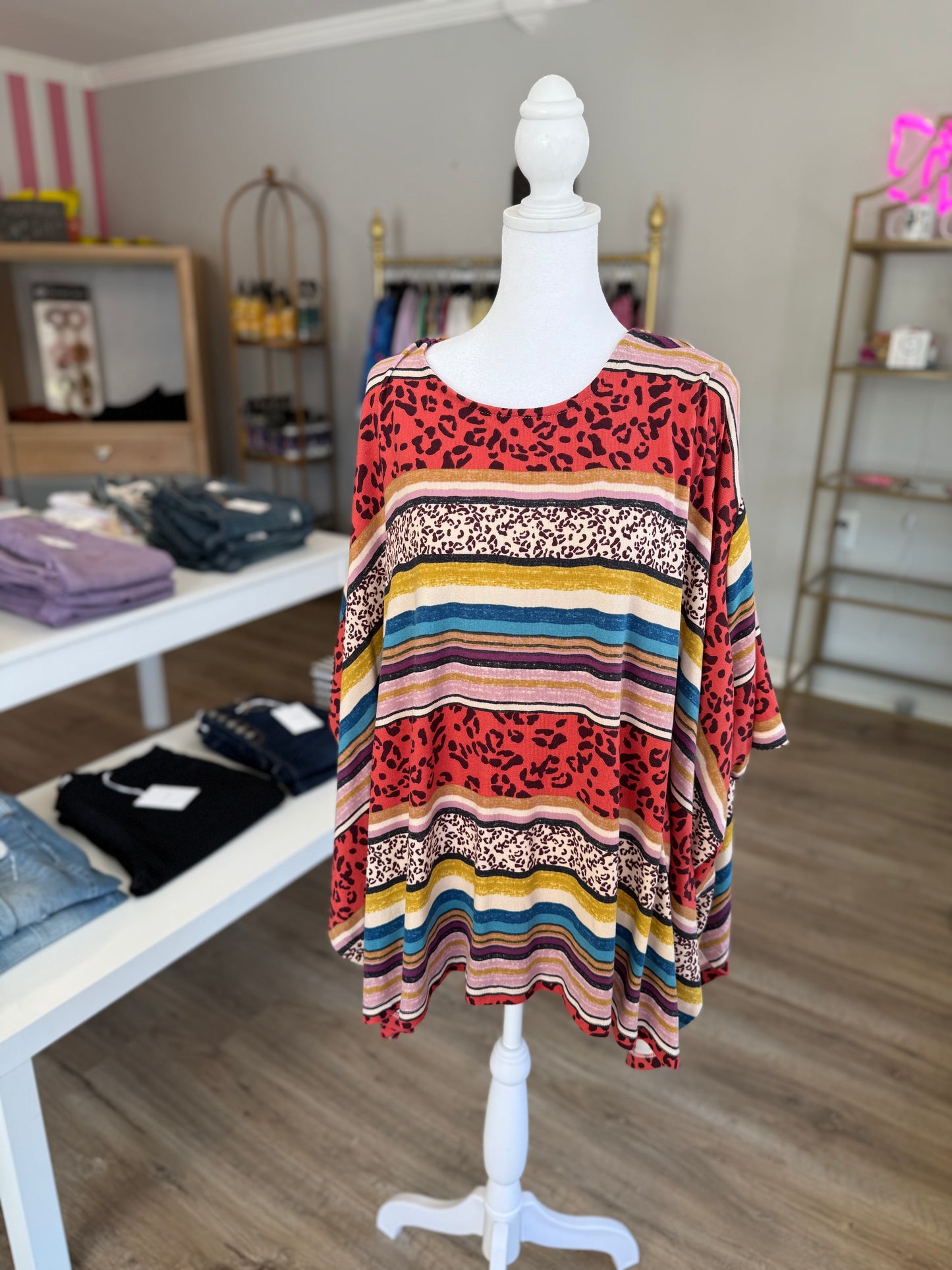 Multicolored Cheetah Blouse PP033