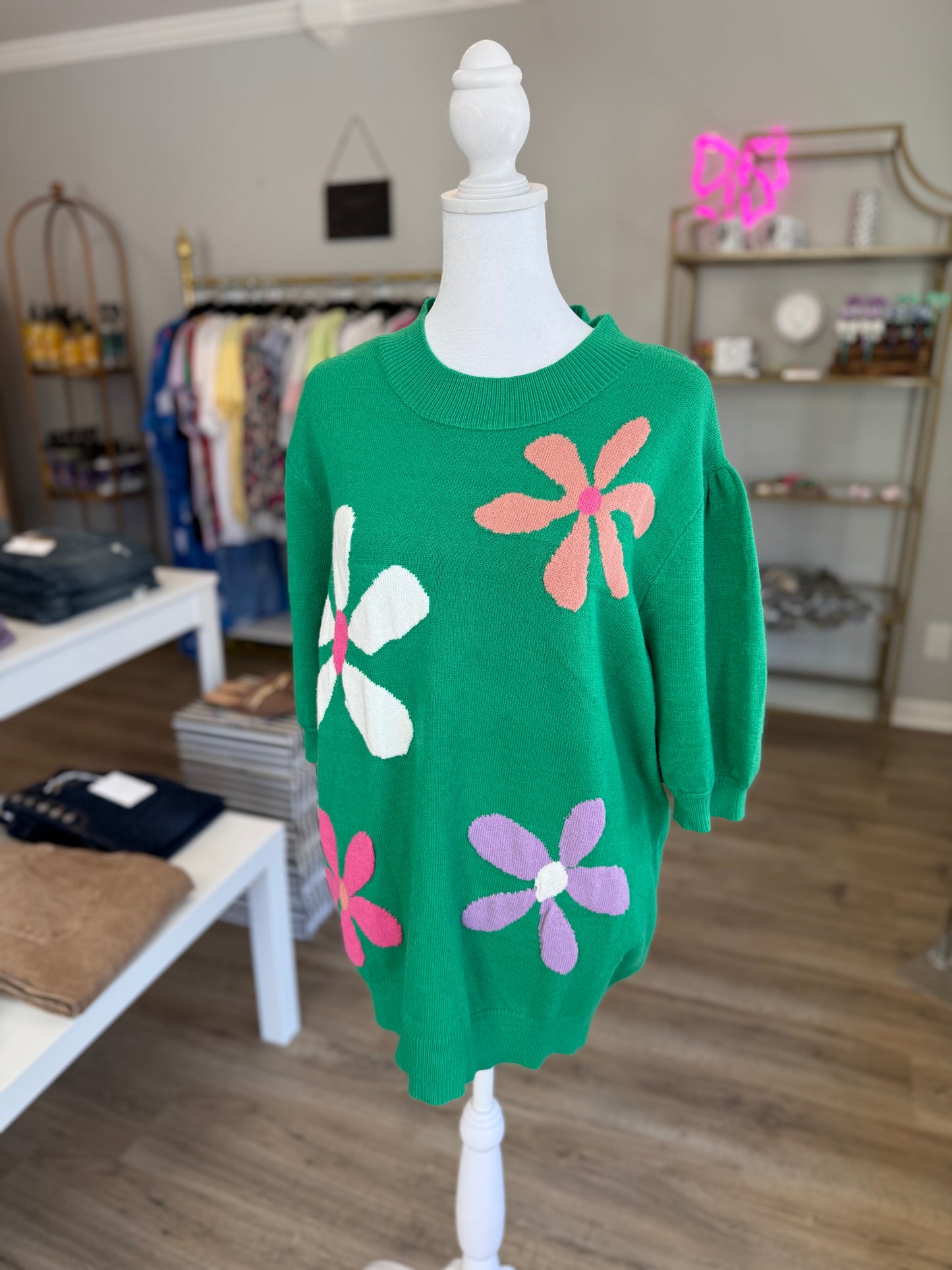 Flower Green Sweater PP036
