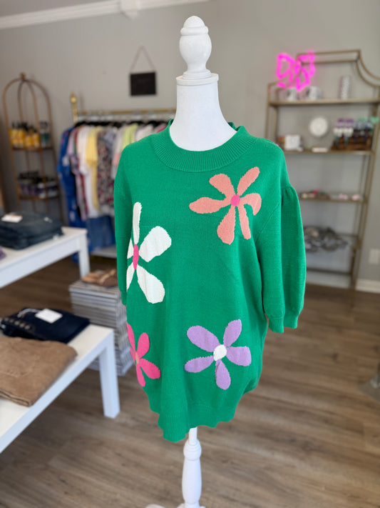 Flower Green Sweater PP036