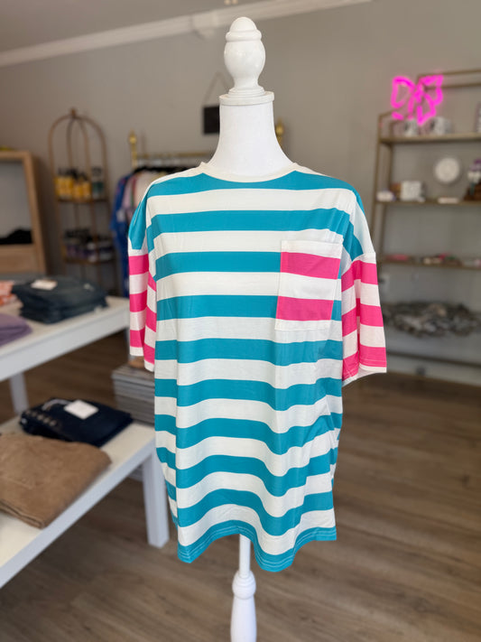 Two Colored Striped Blouse PP039
