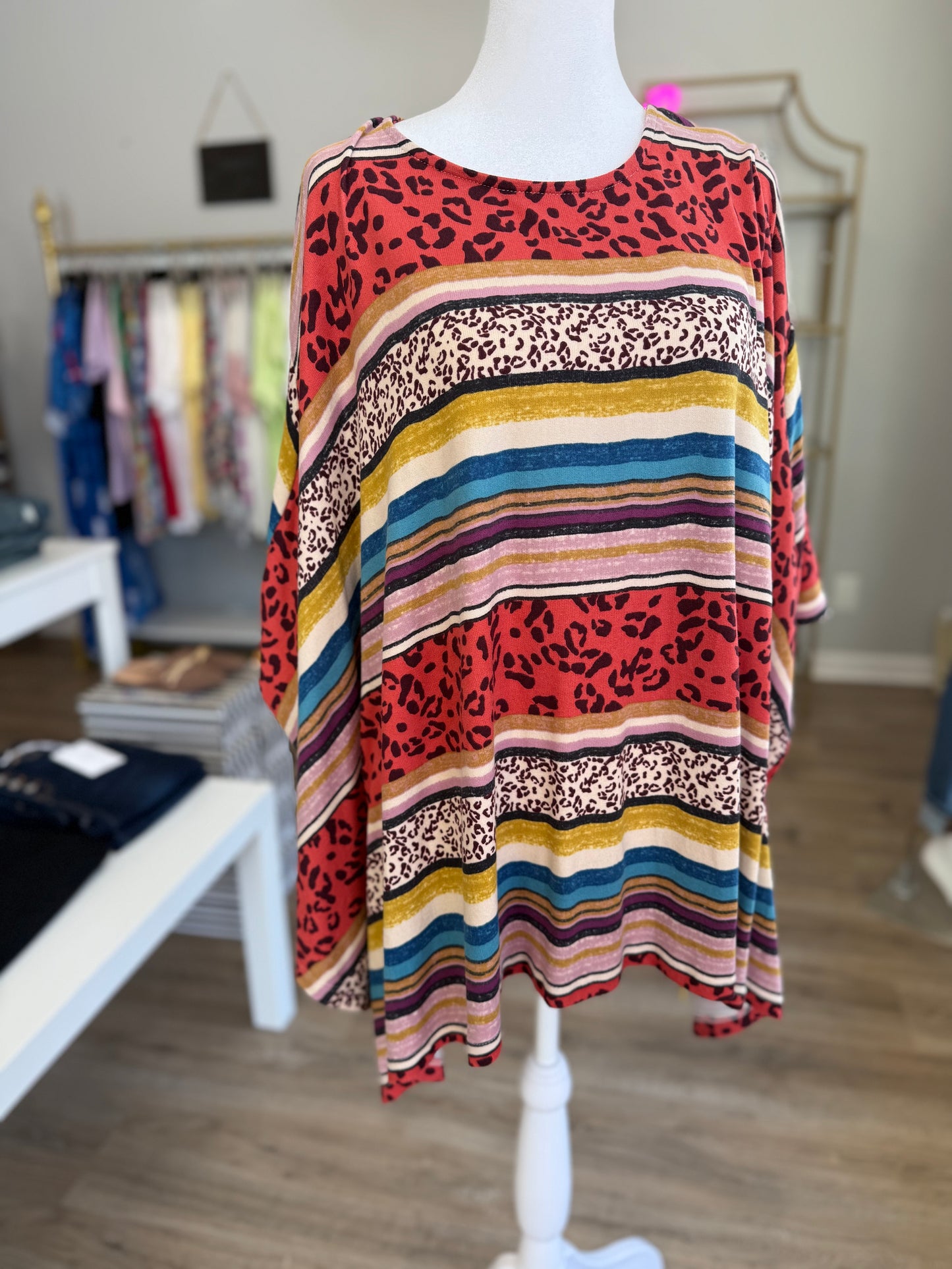 Multicolored Cheetah Blouse PP033