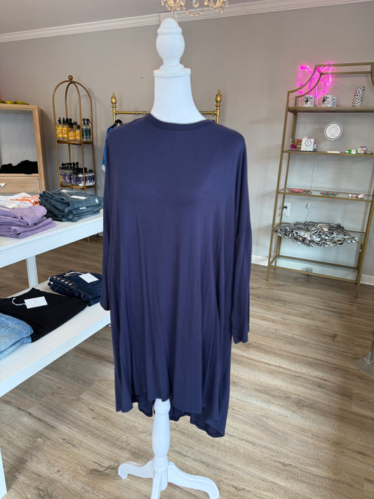 Navy Cross Back Dress PP020