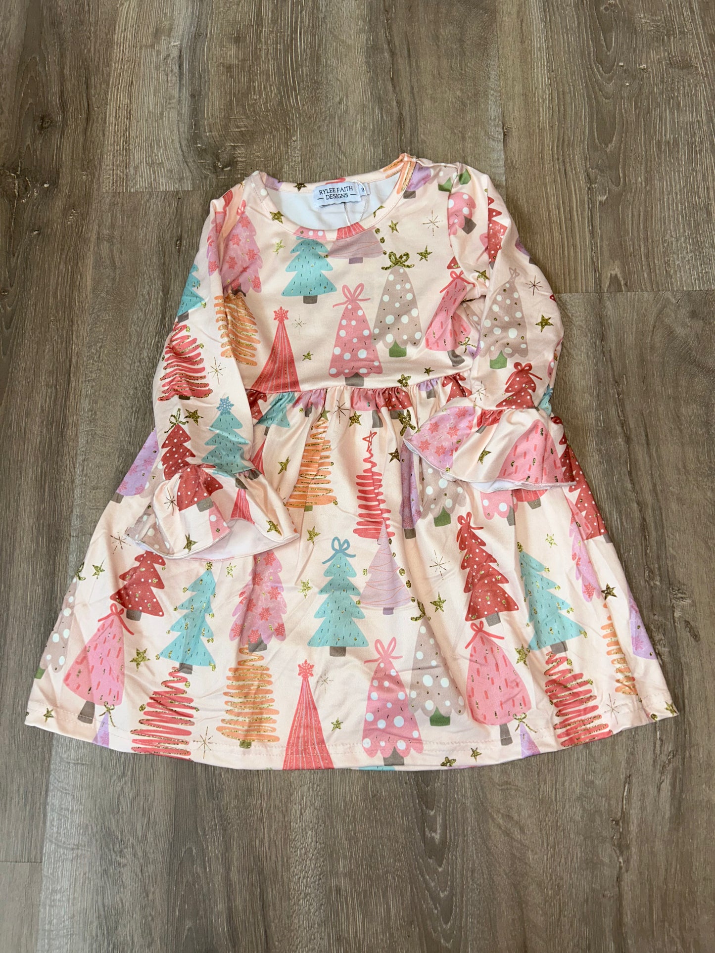 Christmas Tree Print Girl’s Dress PP074