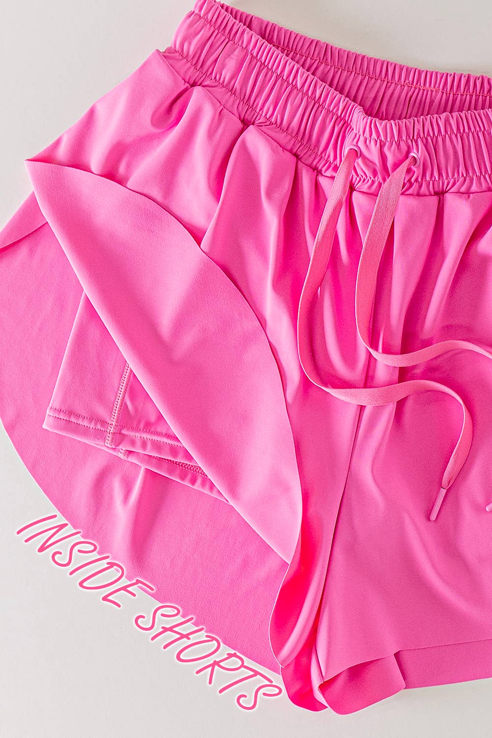 NP70872-Side Overlap Activewear Shorts W/ Shorts Lining