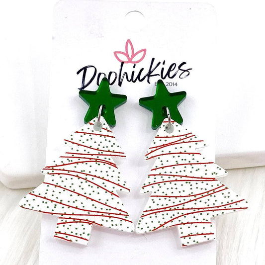 2" Green Star & Festive Tree Acrylic Dangles PP101