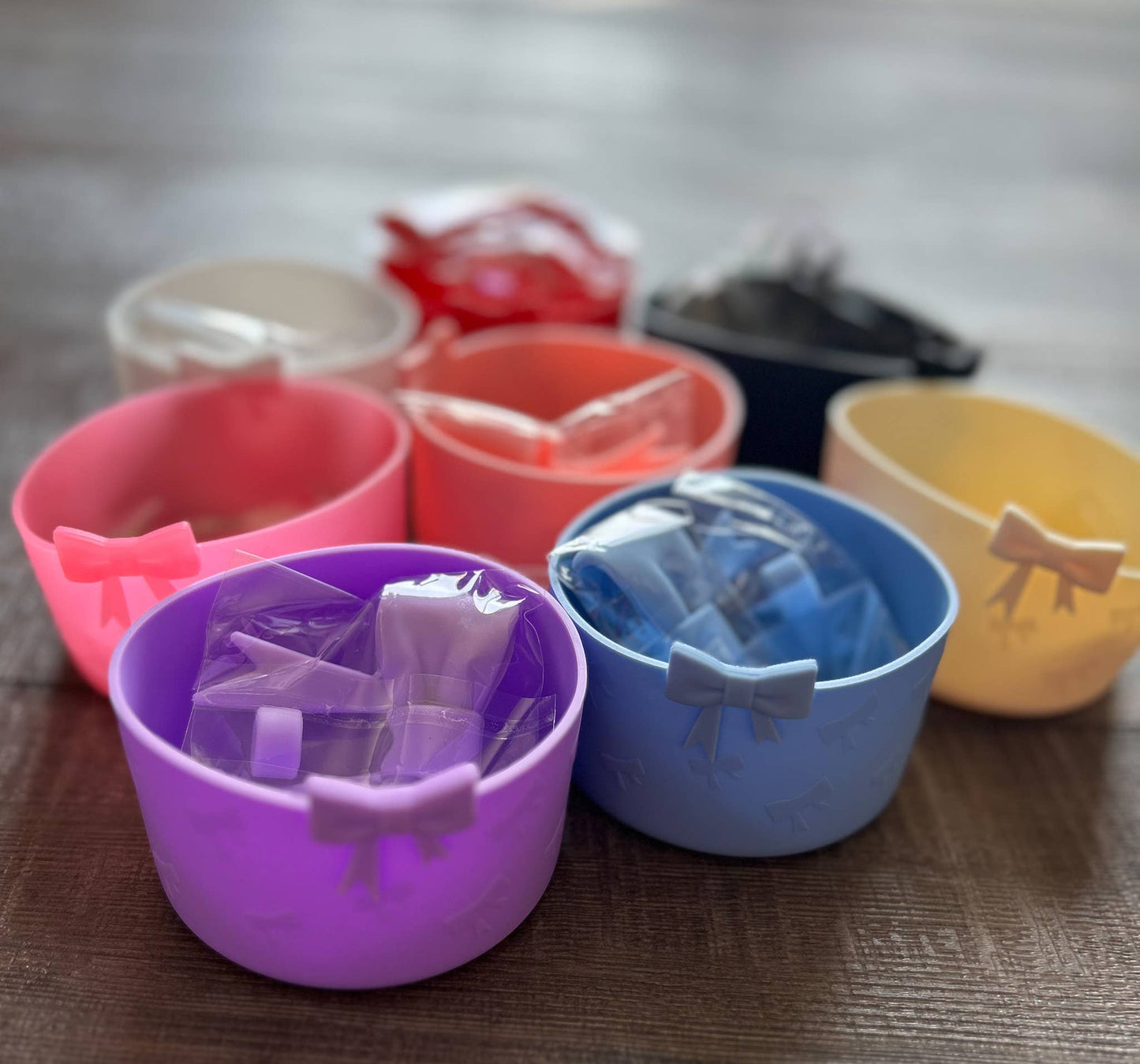 Silicone Bow Straw Topper with Matching Tumbler Boot PP106